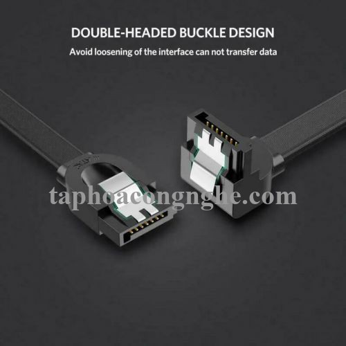 Ugreen 20998 Màu Đen Cáp SATA 3.0 dây dẹt Bẻ Góc 90 Độ 20998 30020998